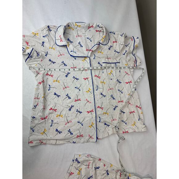 BedHead Pajama Set Dragonflies Short Sleeve Crop Pants 100% Cotton Plus Size 1X - Picture 2 of 11